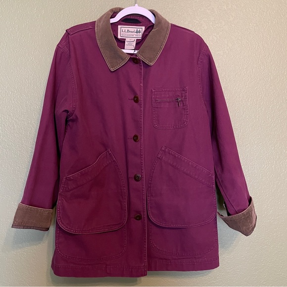 L.L. Bean Women’s Burgundy Barn Jacket Medium - Picture 2 of 13